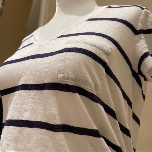 Madwell Striped Whisper Cotton V-Neck Pocket Tee - Picture 3 of 8
